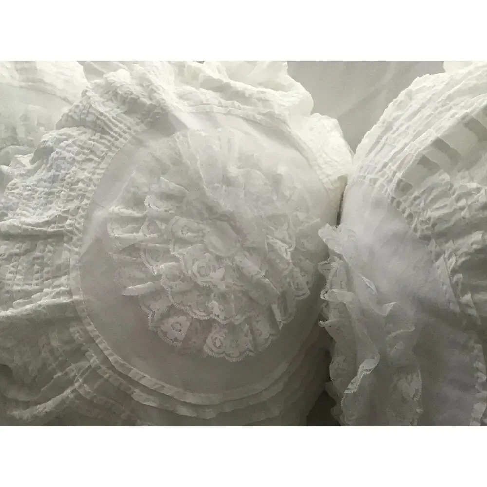Rachel Ashwell Shabby Chic Couture Petticoat White Pillow Ruffles Lace 20” NEW
